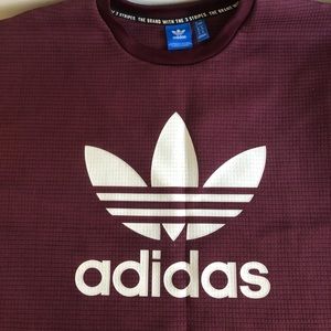 Adidas Maroon Technical Crew Sweatshirt in Sz 8/M